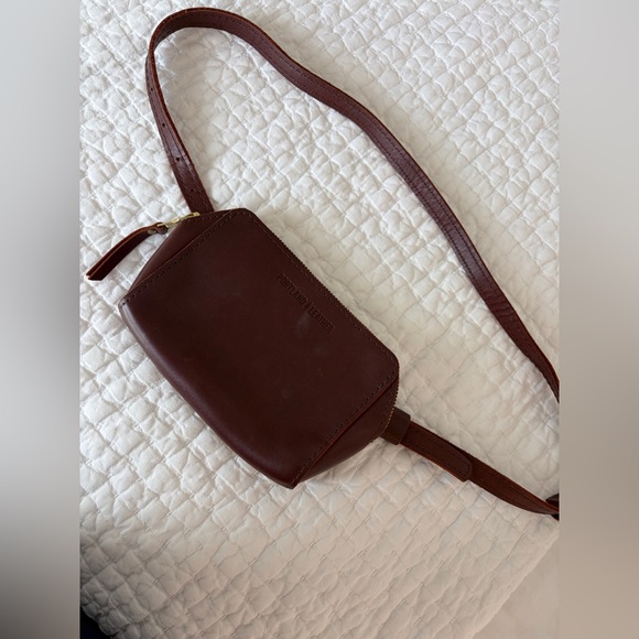 Portland Leather Dark Brown Crossbody Belt Bag - Picture 2 of 5